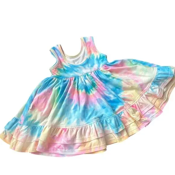 Jane + Jo 3t Tunic Tie Dye Beach Vacation Back to School Vibrant Pink Blue SOFT - Picture 2 of 10